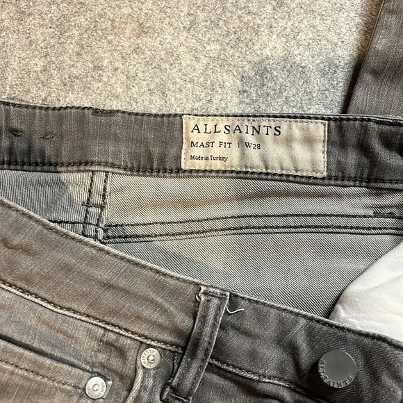 All Saints Mast Fit in Grey, Size 28. - Picture 9 of 10